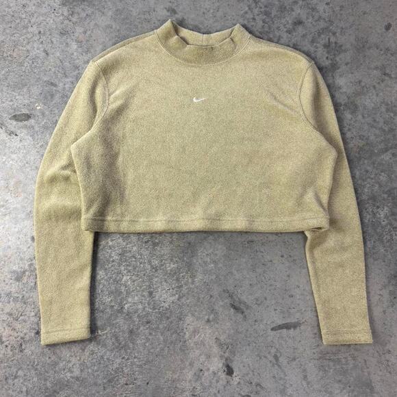 Nike Center Swoosh Cropped Fleece Sweatshirt - Picture 1 of 5